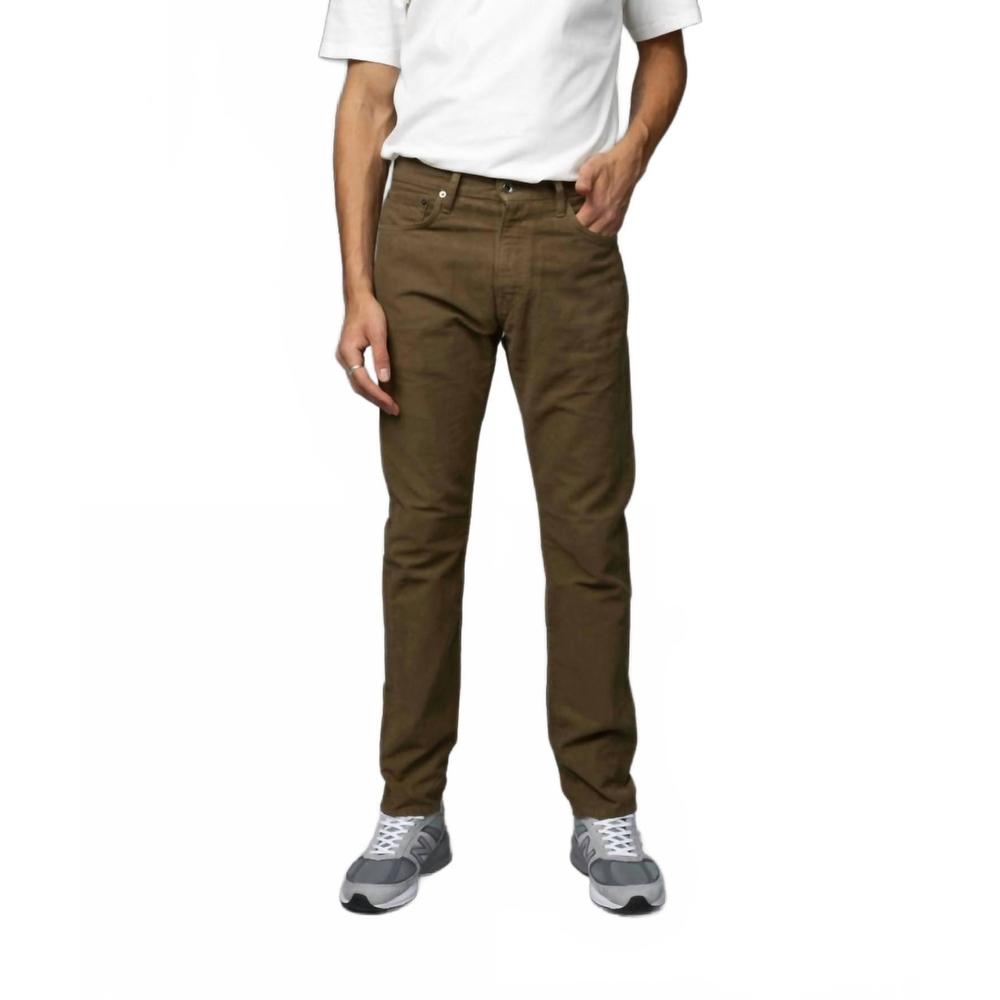 NEW C.O.F. STUDIO tapered moleskin jeans in olive